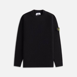 Black Men Kith Stone Island Wool Crewneck Sweater Sweatshirts | 3674-KQLJO