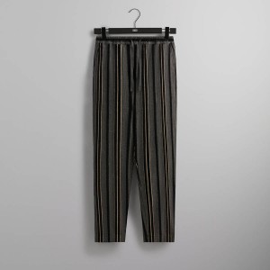 Black Men Kith Striped Flannel Barrow Pants | 7682-GUICE