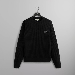 Black Men Kith Tilden Crewneck Sweatshirts | 5132-VJZKR