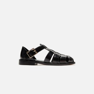 Black Men Kith VINNY's Fisherman Sandals | 3816-HWJCT