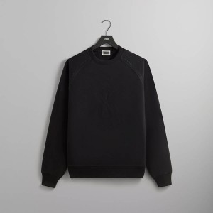 Black Men Kith Vale Raglan Crewneck Sweatshirts | 8930-ADKHT