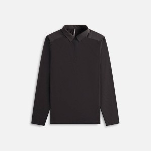 Black Men Kith Veilance Frame Long Sleeve Polo Shirts | 2315-HIAOV