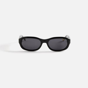 Black Men Kith Vintage Frames Ruby Black Acetate Sunglasses | 6392-SLGPV