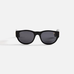 Black Men Kith Vintage Frames Telly Black Acetate Sunglasses | 9846-BSRQK