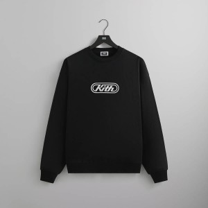 Black Men Kith Vortex Logo Nelson Crewneck Sweatshirts | 9132-XETNW
