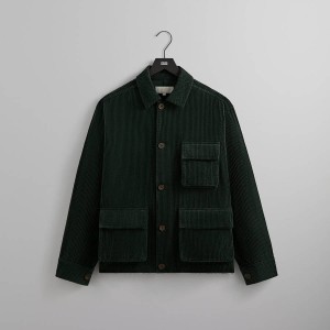 Black Men Kith Washed Corduroy Saunders Jackets | 1280-SWECJ