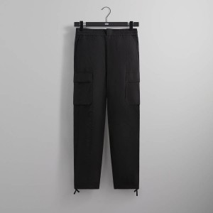 Black Men Kith Wrinkle Nylon Bristol Cargo Pants | 0574-FRXBL