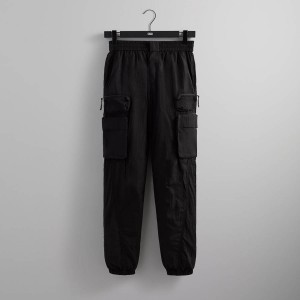 Black Men Kith Wrinkle Nylon Chauncey Cargo Pants | 7916-OGXQW