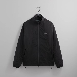 Black Men Kith Wrinkle Nylon Windsor Panelled Track Jackets | 7315-UEHAW