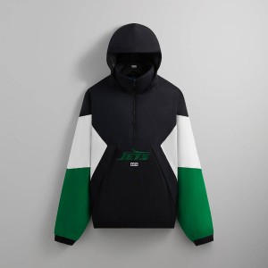 Black Men Kith and '47 for the NFL: Jets Quarter Zip Anorak With Hood Jackets | 2438-AWLCV