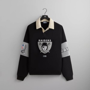 Black Men Kith and '47 for the NFL: Raiders Nelson Collared Pullover Shirts | 4175-UVXYM