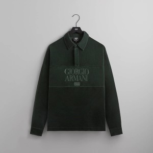 Black Men Kith and Giorgio Armani Rugby Shirts | 2805-KUHZI
