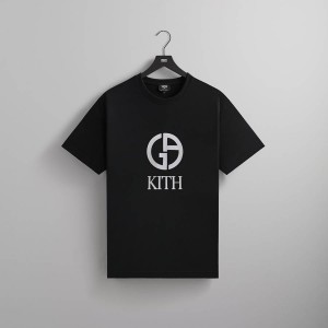 Black Men Kith and Giorgio Armani T-Shirt | 0983-IFCUJ