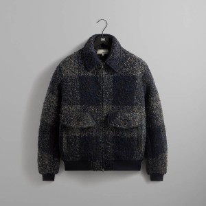 Black Men Kith and Kin Boucle Check Hawthorne Flight Jackets | 9253-FNMJQ