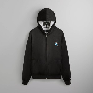 Black Men Kith for BMW Bonded Velour Williams V Full Zip Hoodie Sweatshirts | 9158-DCBWL