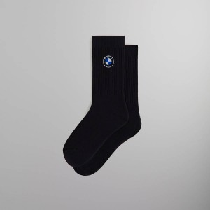 Black Men Kith for BMW Rondel Crew Socks | 3086-GNLXZ