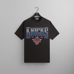 Black Men Kith for the New York Knicks Luster Vintage T-Shirt | 1875-NGQLH