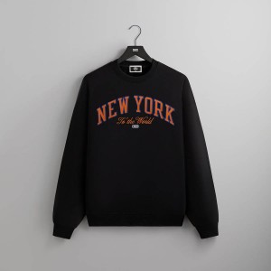 Black Men Kith for the New York Knicks Vintage Nelson Crewneck Sweatshirts | 3849-AJPRO