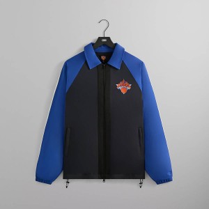 Black Men Kith for the New York Knicks Vintage Nylon Jackets | 6520-FBVTD