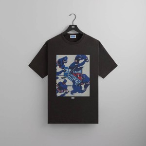 Black Men Kith for the New York Rangers on Ice Vintage T-Shirt | 9452-MKSWE