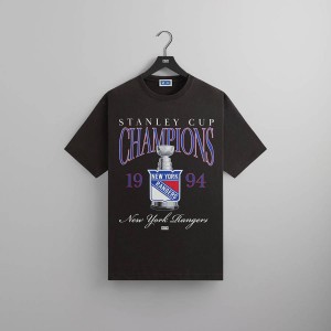 Black Men Kith for the New York Rangers Champion Vintage T-Shirt | 2063-TRWHI