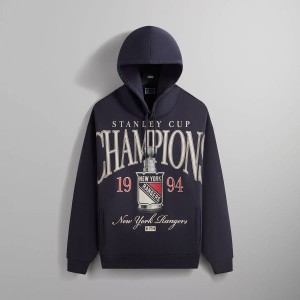 Black Men Kith for the New York Rangers Champions Nelson Hoodie Sweatshirts | 4965-NJCRV