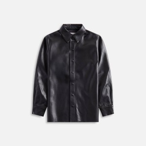 Black Women Kith Agolde Aylin Vegan Leather Shirts | 8901-CTKZU