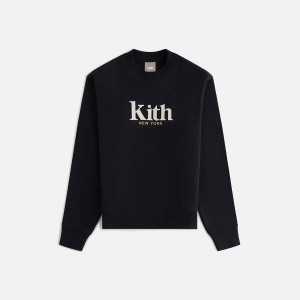 Black Women Kith Asher New York Crewneck Sweaters | 1904-MVEWU