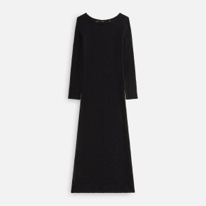 Black Women Kith Bailey Plush Lace Maxi Dress | 1984-URGPM