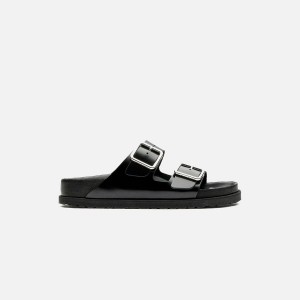 Black Women Kith Birkenstock WMNS 1774 Arizona Shiny Leather Sandals | 5687-YWZXV