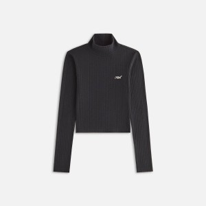 Black Women Kith Brier II Pointelle Turtleneck Shirts | 1943-MJVTB
