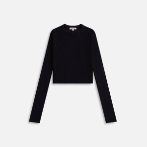 Black Women Kith Cotton Citizen The Verona Crop Shirts | 6821-UIEBD