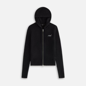 Black Women Kith Faryn Hooded Zip Sweaters | 9684-MQKTF