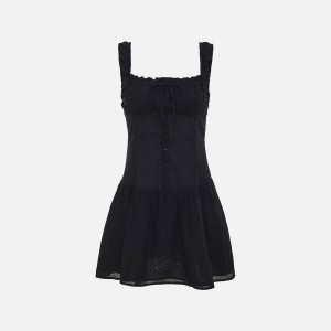 Black Women Kith Frankies Bikinis Christia Gauze Dress | 2681-JIHUT