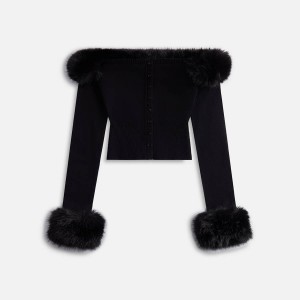 Black Women Kith GUIZIO Faux Fur Cardigan Sweaters | 7315-CMULY