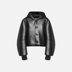 Black Women Kith JW Anderson Cropped Hooded Blouson Jackets | 0419-YXGMN