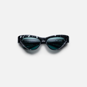 Black Women Kith Jacques Marie Mage Slade Marble Frame Seagreen Lens Silver Hardware Eyewear | 5120-TNJUP
