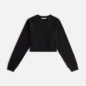 Black Women Kith Lucy Cropped Long Sleeve II T-Shirt | 2967-UXBQP