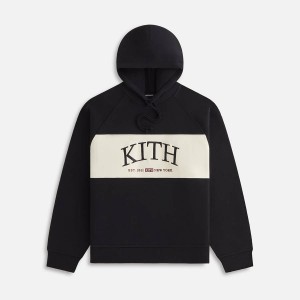 Black Women Kith Maverick Panelled Hoodie Sweatshirts | 4837-JLGHB