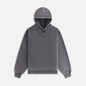 Black Women Kith Maverick Sueded Hoodie | 4059-NJGPB