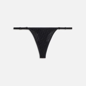 Black Women Kith Mesh Adjustable Thong Underwear | 4831-GQDWJ