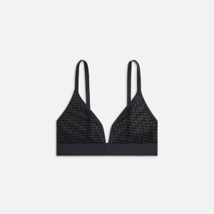 Black Women Kith Mesh Plunge Bralette Underwear | 9486-PDQUJ