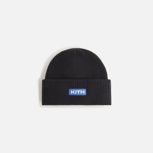 Black Women Kith Mia Beanie With Rubber Patch Headwear | 3617-ITFPS