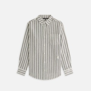 Black Women Kith Ora II Dobby Stripe Shirts | 9054-YMZCW
