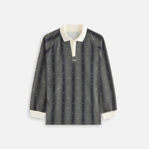 Black Women Kith Ridley Polo Monogram Long Sleeve Jersey T-Shirt | 1760-LFKYA