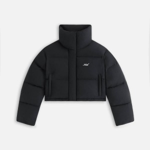 Black Women Kith Shae Cropped Denim Puffers | 0892-FLPYR