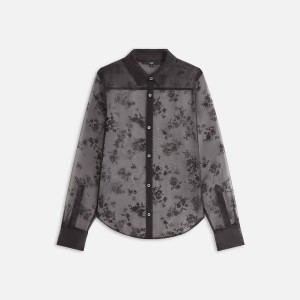 Black Women Kith Shia Floral Shirts | 4870-WCXLY