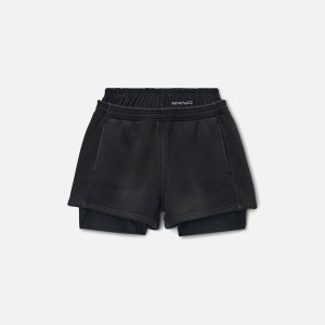 Black Women Kith T by Alexander Wang Prestyled Bike Sweatshort Shorts | 7932-ZIEXT