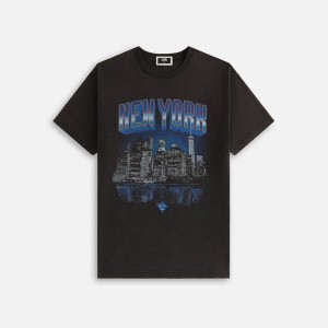 Black Women Kith for the New York Knicks Skyline Vintage Shirts | 0289-IAYQX