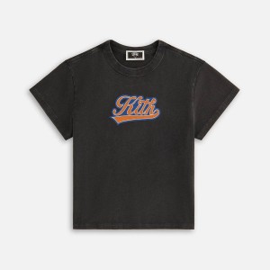Black Women Kith for the New York Knicks Script Vintage Mulberry Shirts | 5364-ZEIVT